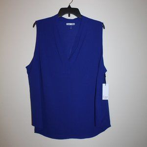 DEX Blue Sleeveless Plus Blouse 3X NWT